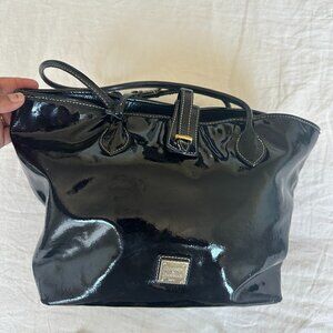 Black Patent Leather Dooney & Bourke Tote Bag and matching wristlet